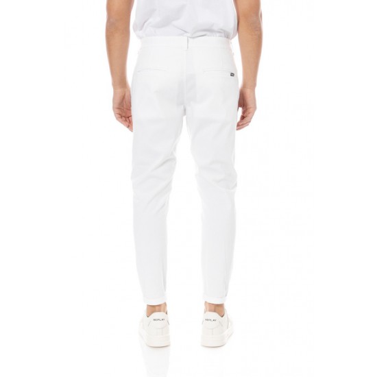 Cover Denim Ανδρικό Cropped Chinos Παντελόνι MELT T0078-26 – White