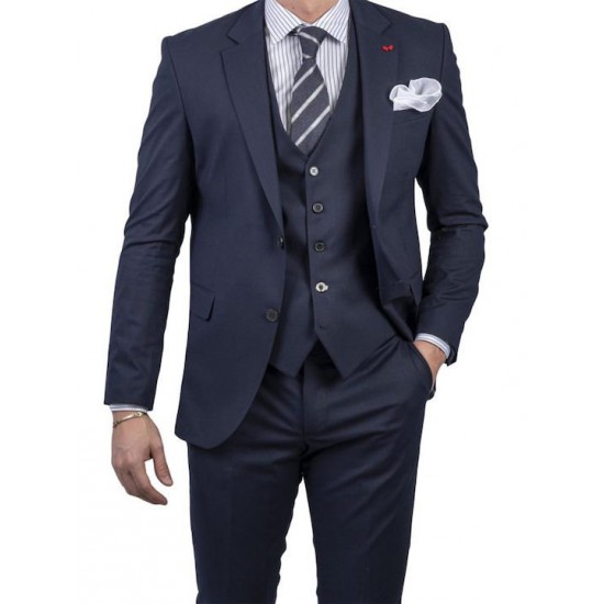 D-ZINE-S-2109-SLIM FIT-BLUE-ΠΙΚΕ-ΚΟΥΣΤΟΥΜΙ