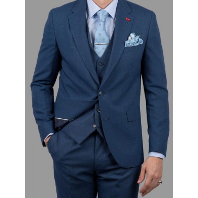 Ανδρικό κοστούμι Slim Fit DEZIGN μπλέ χρώμα S-2451