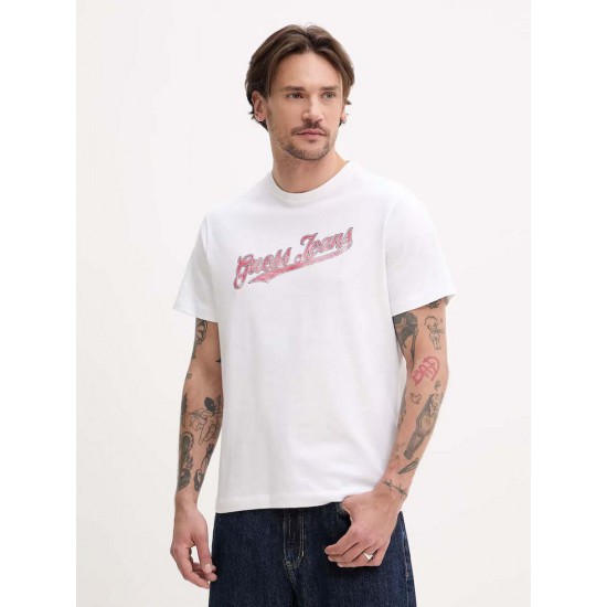 GUESS JEANS T-SHIRT CREWNECK REGULAR FIT ΛΕΥΚΟ GU0APM5GI54K8FQ40000