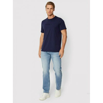 GUESS JEANS T-SHIRT CREWNECK REGULAR FIT LOGO ΜΠΛΕ M4BI81K8FQ4-A71W