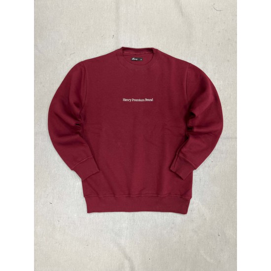 Ανδρικό φούτερ λαιμόκοψη Henry-Clothing 3-671 μπορντώ
