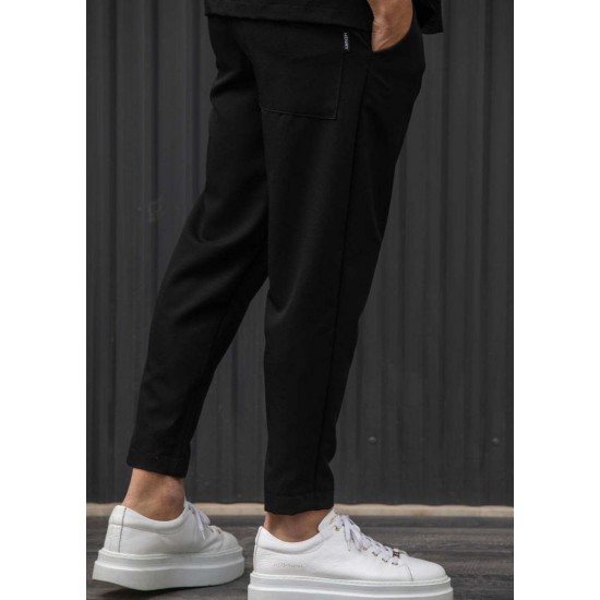 Henry Clothing Παντελόνι Ελαστικό Μαύρο 8120