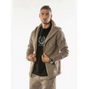 Henry Clothing Ανδρική Φούτερ Ζακέτα με Κουκούλα και Τσέπες Καφέ Κωδικός: 3517
