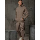 Henry Clothing Ανδρική Φούτερ Ζακέτα με Κουκούλα και Τσέπες Καφέ Κωδικός: 3517