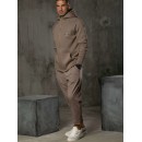 Henry Clothing Ανδρική Φούτερ Ζακέτα με Κουκούλα και Τσέπες Καφέ Κωδικός: 3517