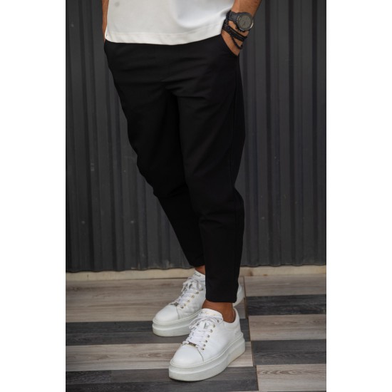 Henry Clothing Παντελόνι Ελαστικό Μαύρο 8120