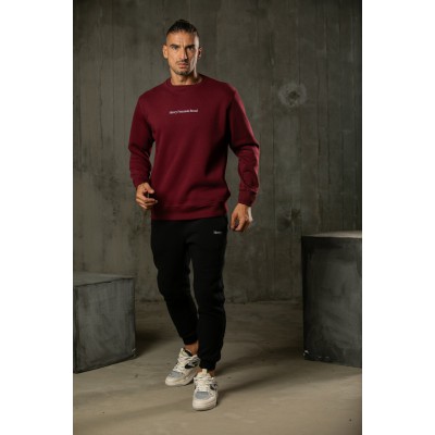 Ανδρικό φούτερ λαιμόκοψη Henry-Clothing 3-671 μπορντώ