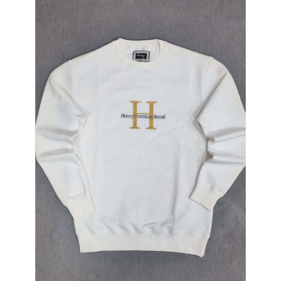 Henry Clothing Ανδρικό Φούτερ Λευκό Κωδικός: 3500