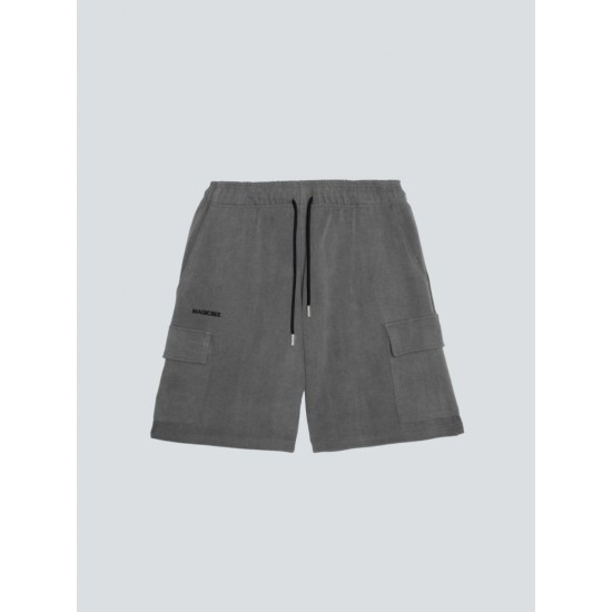 MAGICBEE STONE WASHED CARGO SHORTS 2554B - GREY
