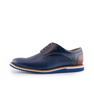 Ανδρικά Παπούτσια Δερμάτινα Δετά Northway 447-BLUE