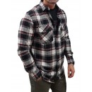 Rebase Ανδρικό Πουκάμισο Ασπρο-Μαύρο RGS-5007-BLACK WHITE