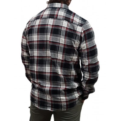 Rebase Ανδρικό Πουκάμισο Ασπρο-Μαύρο RGS-5007-BLACK WHITE