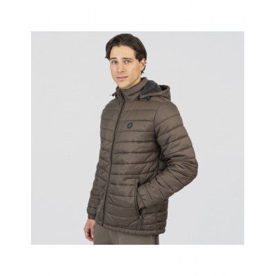 REBASE Ανδρικό Μπουφάν Bomber Πολυεστέρας Καφέ Regular Fit RJK-2040-DK ELEPHANT 