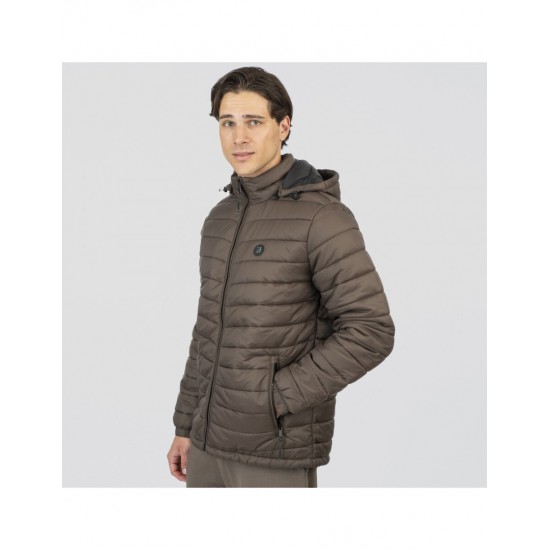 REBASE Ανδρικό Μπουφάν Bomber Πολυεστέρας Καφέ Regular Fit RJK-2040-DK ELEPHANT