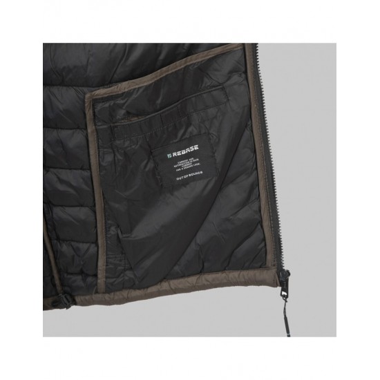 REBASE Ανδρικό Μπουφάν Bomber Πολυεστέρας Καφέ Regular Fit RJK-2040-DK ELEPHANT