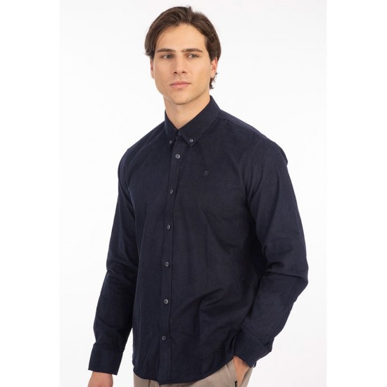 Ανδρικό Πουκάμισο REBASE 252RGS-5098-NAVY BLUE