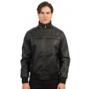 Ανδρικό μπουφάν δερματίνης REBASE 242-RLJK-2020 BLACK