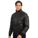 Ανδρικό μπουφάν δερματίνης REBASE 242-RLJK-2020 BLACK