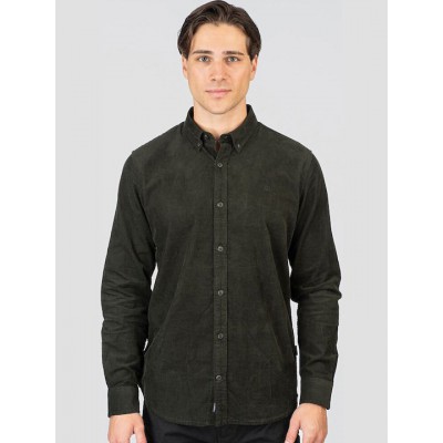 Rebase ανδρικό πουκάμισο κοτλέ  252RGS-5098 -DEEP FOREST