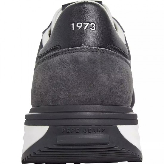 Pepe Jeans Ανδρικά Δερμάτινα Suede Sneakers Buster Serie PMS600008-999 Μαύρο