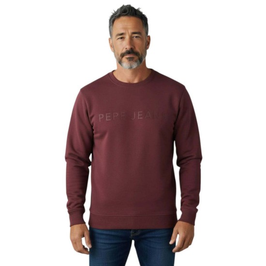 Pepe Jeans Ανδρικό Φούτερ Jefferson Big Logo Crew PM5800255-293 Μπορντό