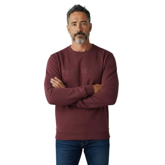 Pepe Jeans Ανδρικό Φούτερ Jefferson Big Logo Crew PM5800255-293 Μπορντό