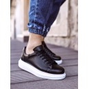 knack Ανδρικά ασπρόμαυρα δίσολα Sneakers λαστιχένια σόλα 25700