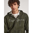 Pepe Jeans Ανδρική Φούτερ Ζακέτα με Κουκούλα και Τσέπες Χακί Κωδικός: PM582329-728