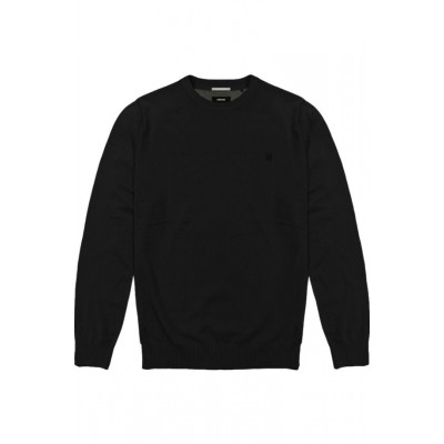 Ανδρική Μπλούζα REBASE 242-RKNIT-8000-Pure Black Μαύρο