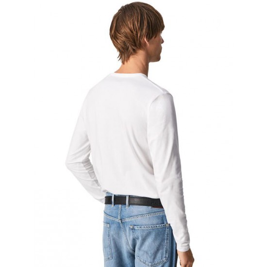 Pepe Jeans Original Ανδρική Μπλούζα Μακρυμάνικη PM508211-800 Λευκό