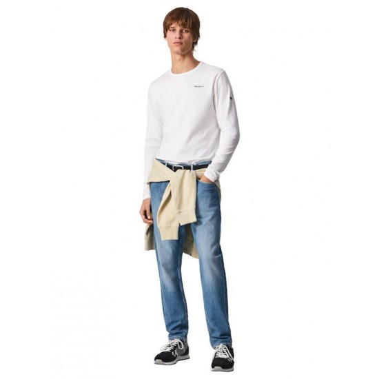 Pepe Jeans Original Ανδρική Μπλούζα Μακρυμάνικη PM508211-800 Λευκό
