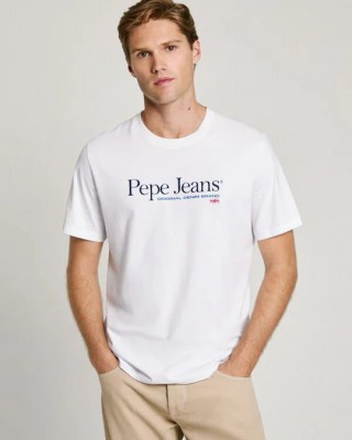Pepe Jeans T-Shirt Λευκό ALBERT PM509432-800 WHITE