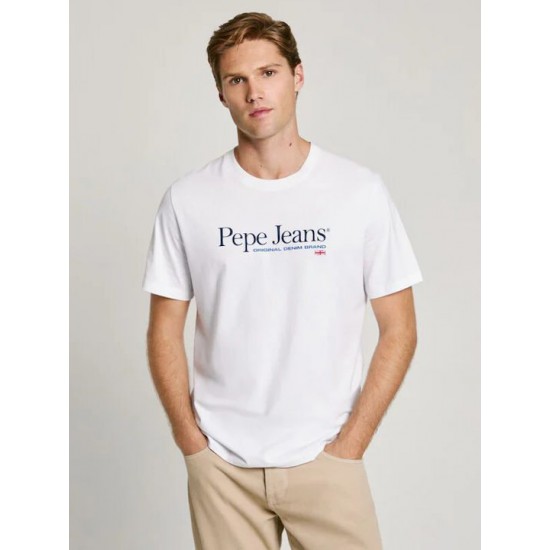Pepe Jeans T-Shirt Λευκό ALBERT PM509432-800 WHITE
