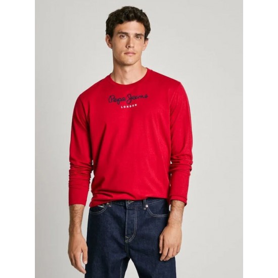 Pepe Jeans Ανδρικό Μακρυμάνικο T-Shirt Eggo Long PM508209-276 Κόκκινο