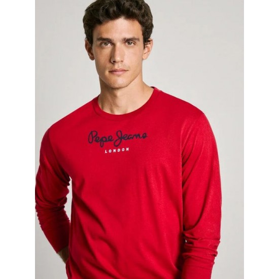 Pepe Jeans Ανδρικό Μακρυμάνικο T-Shirt Eggo Long PM508209-276 Κόκκινο