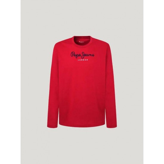 Pepe Jeans Ανδρικό Μακρυμάνικο T-Shirt Eggo Long PM508209-276 Κόκκινο