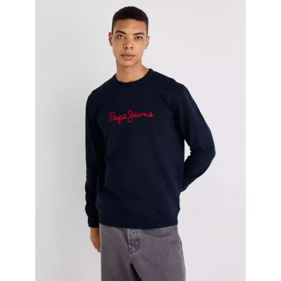 Pepe Jeans Ανδρικό Φούτερ Με Λαιμόκοψη New Joe Crew PM582715-594 Μπλε