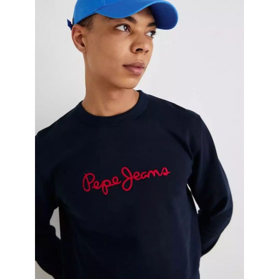 Pepe Jeans Ανδρικό Φούτερ Με Λαιμόκοψη New Joe Crew PM582715-594 Μπλε