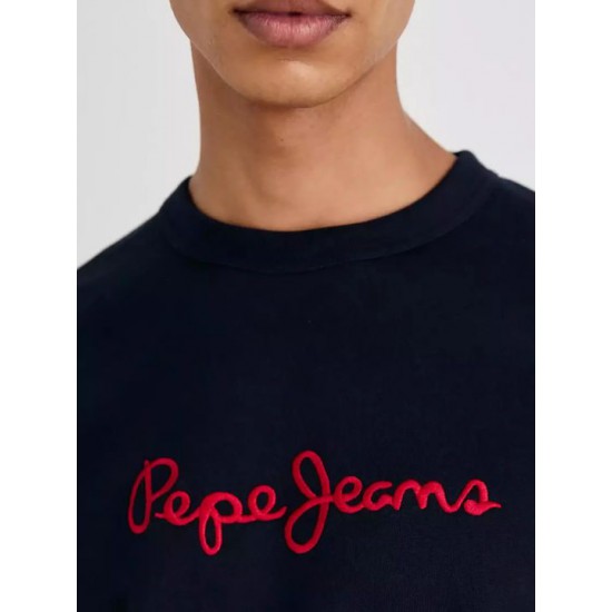Pepe Jeans Ανδρικό Φούτερ Με Λαιμόκοψη New Joe Crew PM582715-594 Μπλε