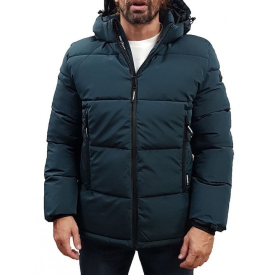 Rebase - 242RJK-2004 - Deep Teal - Zip Off Removable Hood - Μπουφάν