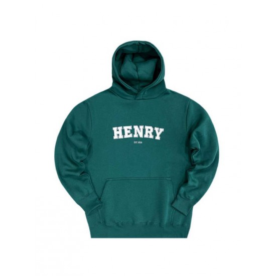 Ανδρικό φούτερ με κουκούλα Henry-Clothing 3-656 πράσινο