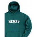 Ανδρικό φούτερ με κουκούλα Henry-Clothing 3-656 πράσινο