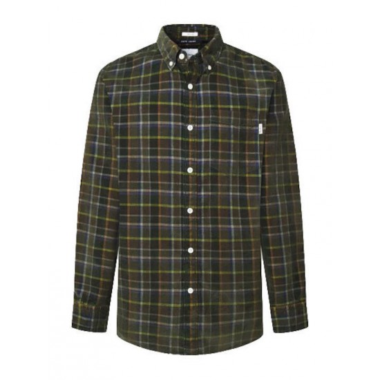 Pepe Jeans Πουκάμισο Πράσινο Καρό Κοτλέ MAX PM308721-676 LEAF GREEN