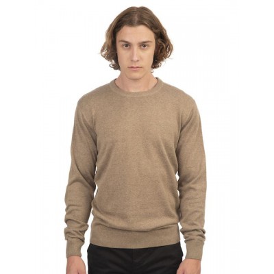 Ανδρική Μπλούζα REBASE 242-RKNIT-8000-Beige Melange Μπεζ