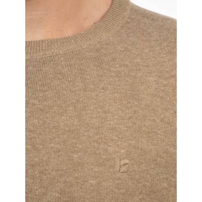 Ανδρική Μπλούζα REBASE 242-RKNIT-8000-Beige Melange Μπεζ