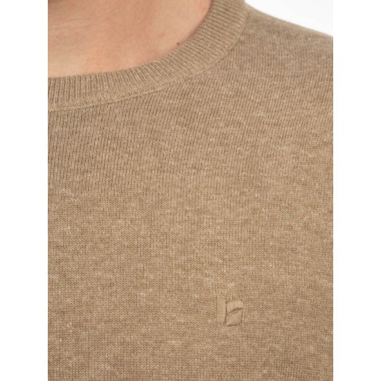 Ανδρική Μπλούζα REBASE 242-RKNIT-8000-Beige Melange Μπεζ