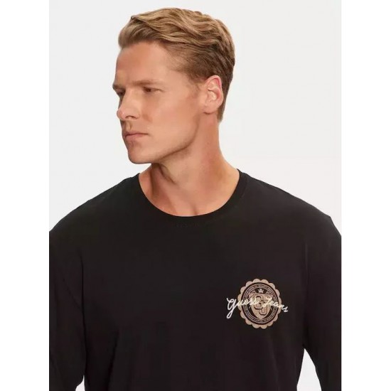 Guess Jeans Ανδρικό Μακρυμάνικο T-Shirt M4BI84K8FQ4-JBLK Μαύρο