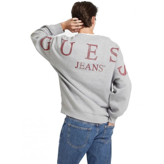 Guess Jeans Ανδρικό Φούτερ Back Macro M4BQ40K9V31-H90Z Γκρι