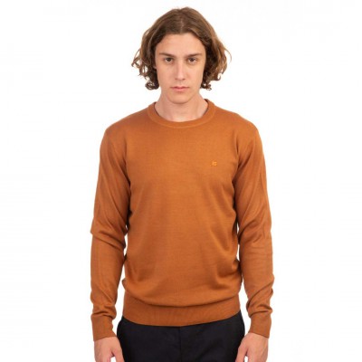Rebase Ανδρικό Βαμβακερό Πουλόβερ 242RKNIT-8000 Caramel Melange